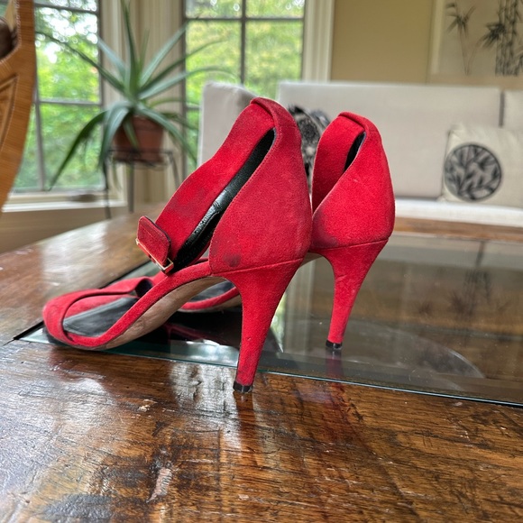 Authentic Celine Heels 39 Red Suede - Picture 6 of 10